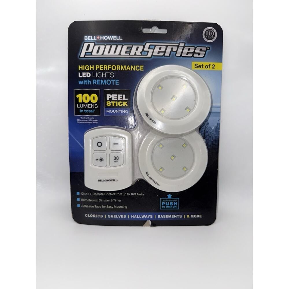 Bell Howell Power Series High Performance LED Lights with Remote New Set Of 2